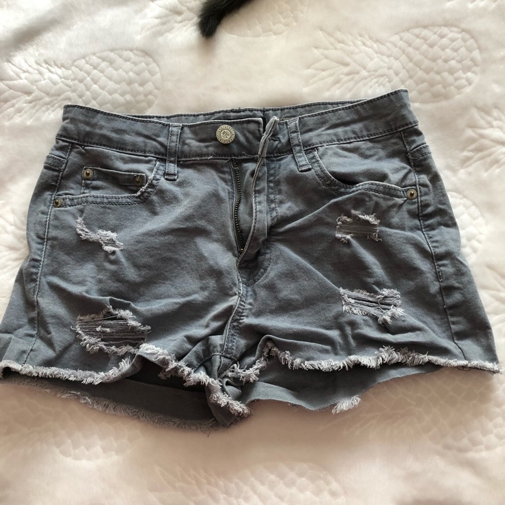 Grey ripped shorts